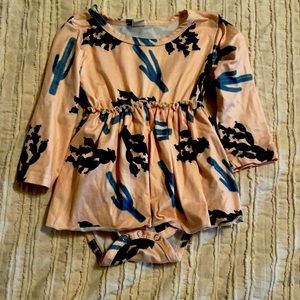 Boutique cactus skirted onesie